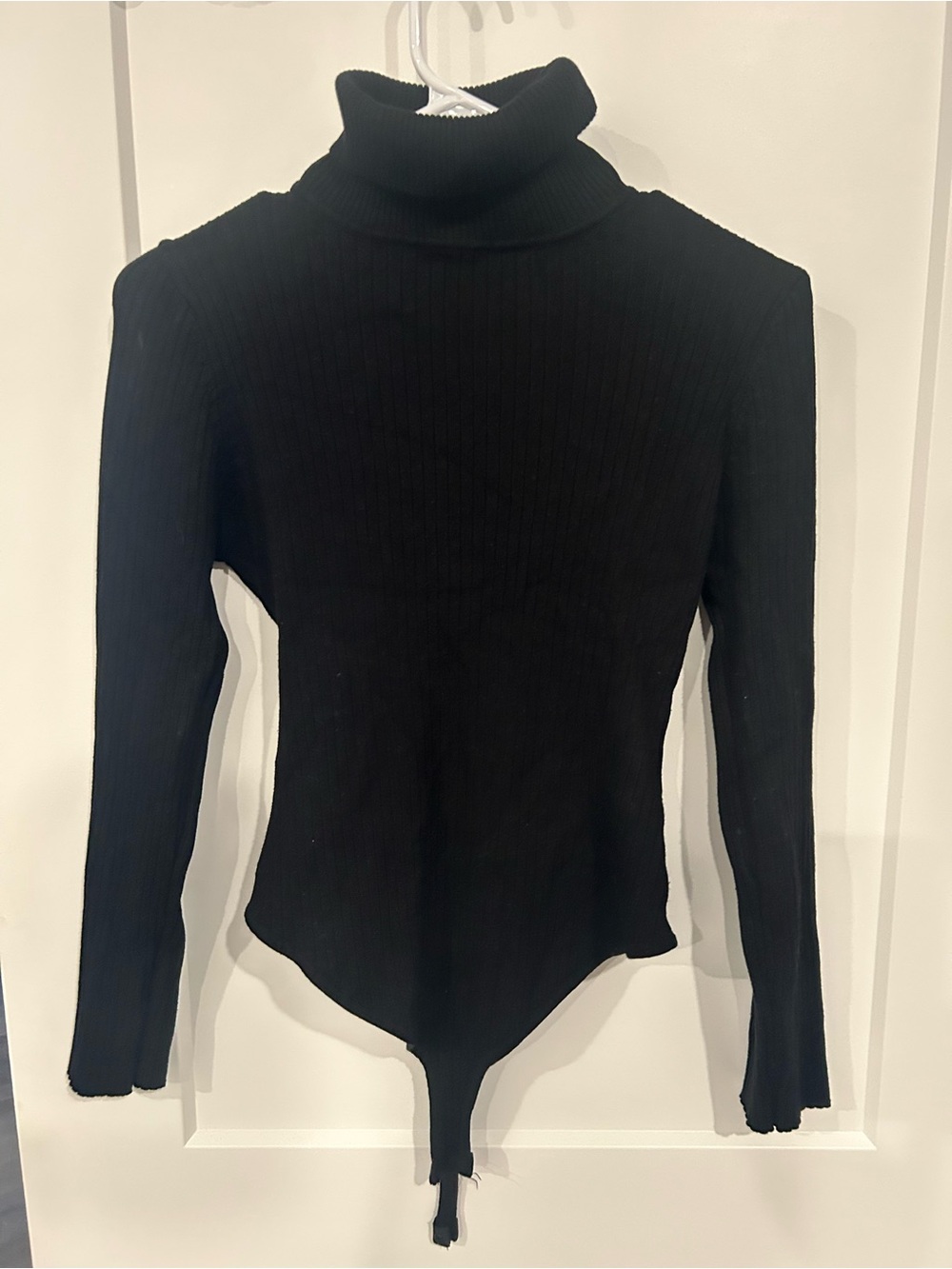 Fashion Nova Black Ribbed Turtleneck Bodysuit